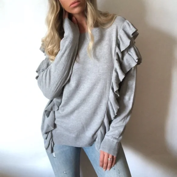 •Michael Kors• pearl heather ruffle sweater - Picture 4 of 6